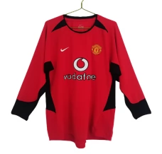 Maillot de Foot Manchester United Tenue Domicile Retro 2002-04 Manche Longue