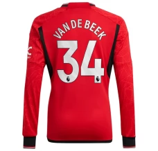 Maillot de Foot Manchester United Van De Beek 34 Tenue Domicile 2023/24 Manche Longue