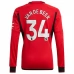 Maillot de Foot Manchester United Van De Beek 34 Tenue Domicile 2023/24 Manche Longue