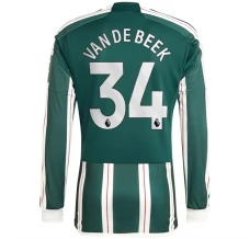 Maillot de Foot Manchester United Van De Beek 34 Tenue Extérieur 2023/24 Manche Longue
