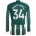 Maillot de Foot Manchester United Van De Beek 34 Tenue Extérieur 2023/24 Manche Longue