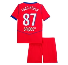 Maillot de Foot Paris Saint Germain João Neves 87 Enfant Tenue Third 2025/26