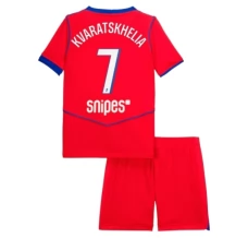 Maillot de Foot Paris Saint Germain Kvaratskhelia 7 Enfant Tenue Third 2025/26