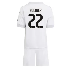 Maillot de Foot Real Madrid Rüdiger 22 Enfant Tenue Domicile 2025/26