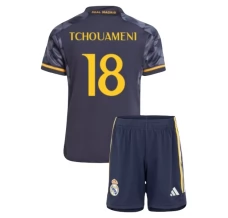 Maillot de Foot Real Madrid Tchouaméni 18 Enfant Tenue Extérieur 2023/24