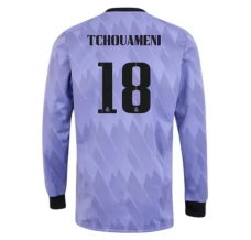 Maillot de Foot Real Madrid Tchouameni 18 Tenue Extérieur 2022/23 Manche Longue Maillot de Foot Real Madrid Tchouameni 18 Tenue Extérieur 2022/23 Manche Longue