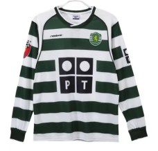 Maillot de Foot Sporting CP Tenue Domicile Retro 2001-03 Manche Longue