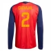 Maillot Domicile Espagne Carvajal 2 Coupe du Monde 2026 Manches Longues