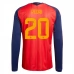 Maillot Domicile Espagne Pedri 20 Coupe du Monde 2026 Manches Longues