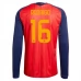 Maillot Domicile Espagne Rodrigo 16 Coupe du Monde 2026 Manches Longues