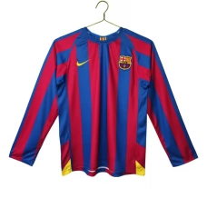 Maillot Domicile FC Barcelone Retro 2005-06 Manches Longues