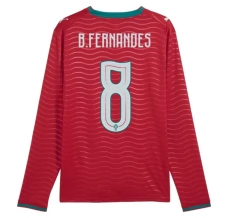 Maillot Domicile Portugal B.Fernandes 8 Coupe du Monde 2026 Manches Longues