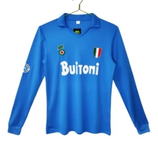 Maillot SSC Napoli Tenue Domicile Retro 1987-88 Manches longues