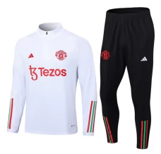 Manchester United Ensemble Sweat d'entraînement 2023/24 - 1-4 Zip Blanc
