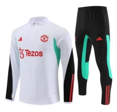 Manchester United Ensemble Sweat d'entraînement 2023/24 - 1-4 Zip Blanc