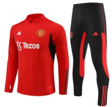 Manchester United Ensemble Sweat d'entraînement 2023/24 - 1-4 Zip Rouge