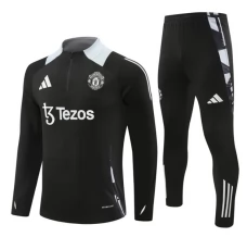 Manchester United Survêtement 2024/25 - 1-4 Zip Noir Gris
