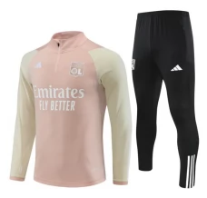 Olympique Lyonnais Ensemble Sweat d'entraînement 2023/24 - 1-4 Zip Rose Noir