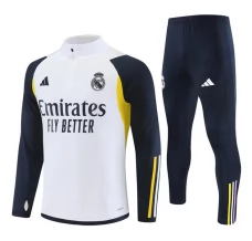 Real Madrid Ensemble Sweat d'entraînement 2023/24 - 1-4 Zip Blanc