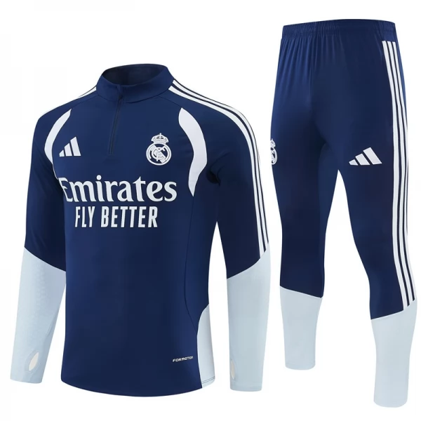 Survêtement Real Madrid 2026/27 - 1-4 Zip Bleu Survêtement Real Madrid 2026/27 - 1-4 Zip Bleu