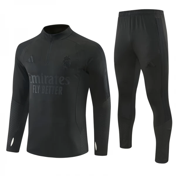 Survêtement Real Madrid 2026/27 - 1-4 Zip Noir Survêtement Real Madrid 2026/27 - 1-4 Zip Noir