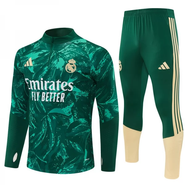 Survêtement Real Madrid Enfant 2026/27 - 1-4 Zip Vert Survêtement Real Madrid Enfant 2026/27 - 1-4 Zip Vert